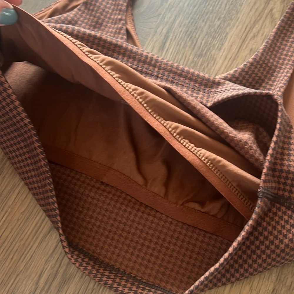 Offline by Aerie Brown Black Gingham Sports Bra Large - Picture 7 of 10